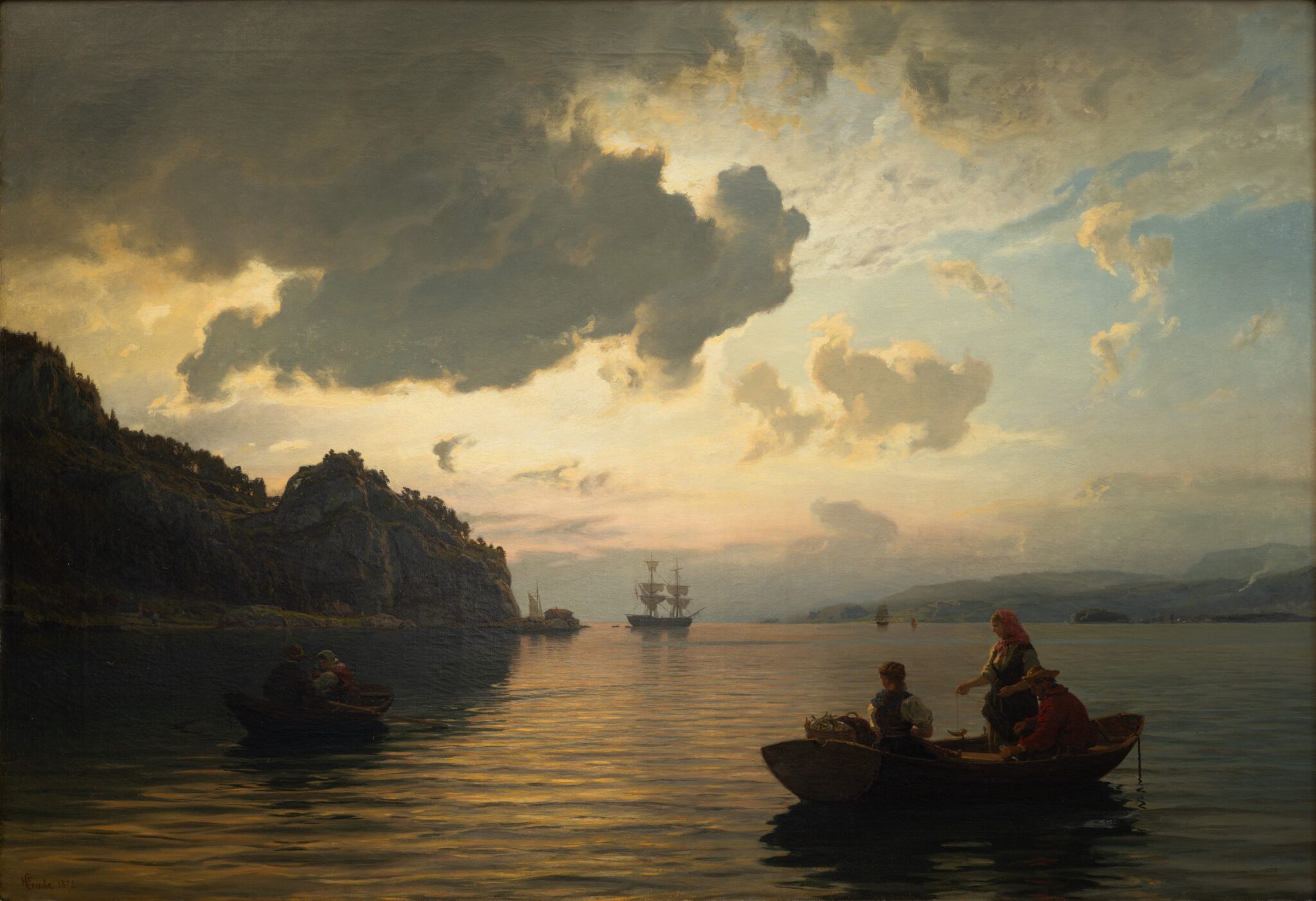 Hans Gude: Sommeraften ved Norskekysten (1872)